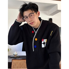 高质量连帽刺绣百花绒毛衣针织衫套头ME32，男装针织衫/毛衣，星座1116A（原606A-3）