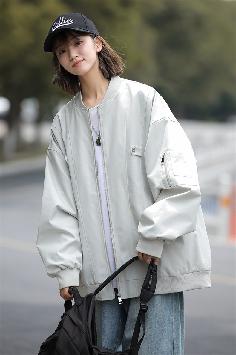 中性2025秋装宽松棒球领飞行服夹克男女装秋季情侣外套潮S228-P88,男装夹克,电商A233-1