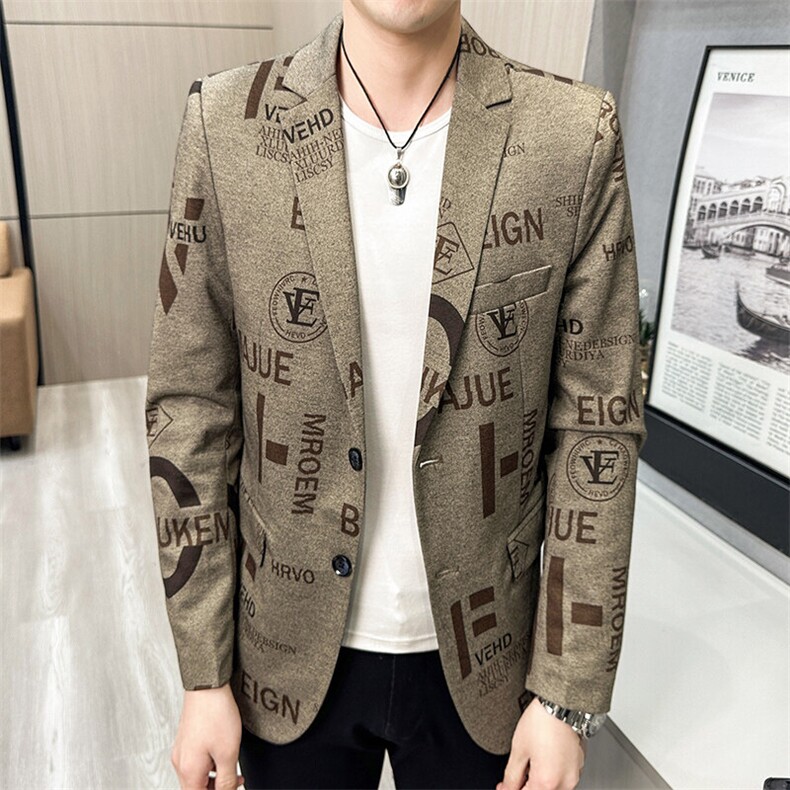 春秋帅气休闲韩版修身提花男士小西服两扣西服XZ613B-5310-P70,男装西服,星座613B