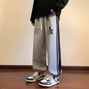 港风休闲裤男宽松直筒拖地裤束脚裤卫裤KP611 P50图片