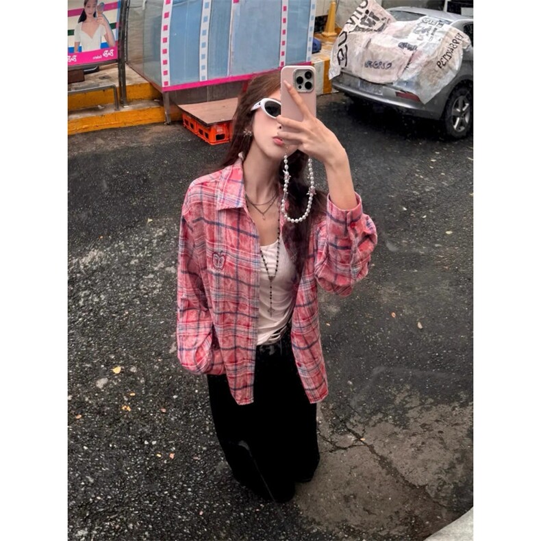 宽松休闲刺绣长袖衬衫情侣男女衬衣D328-WW08-P58,男装衬衫,电商D328