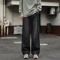 宽松直筒牛仔裤阔腿高级感裤子美式高街长裤K780-特批-4279，男装牛仔裤，星座718-1