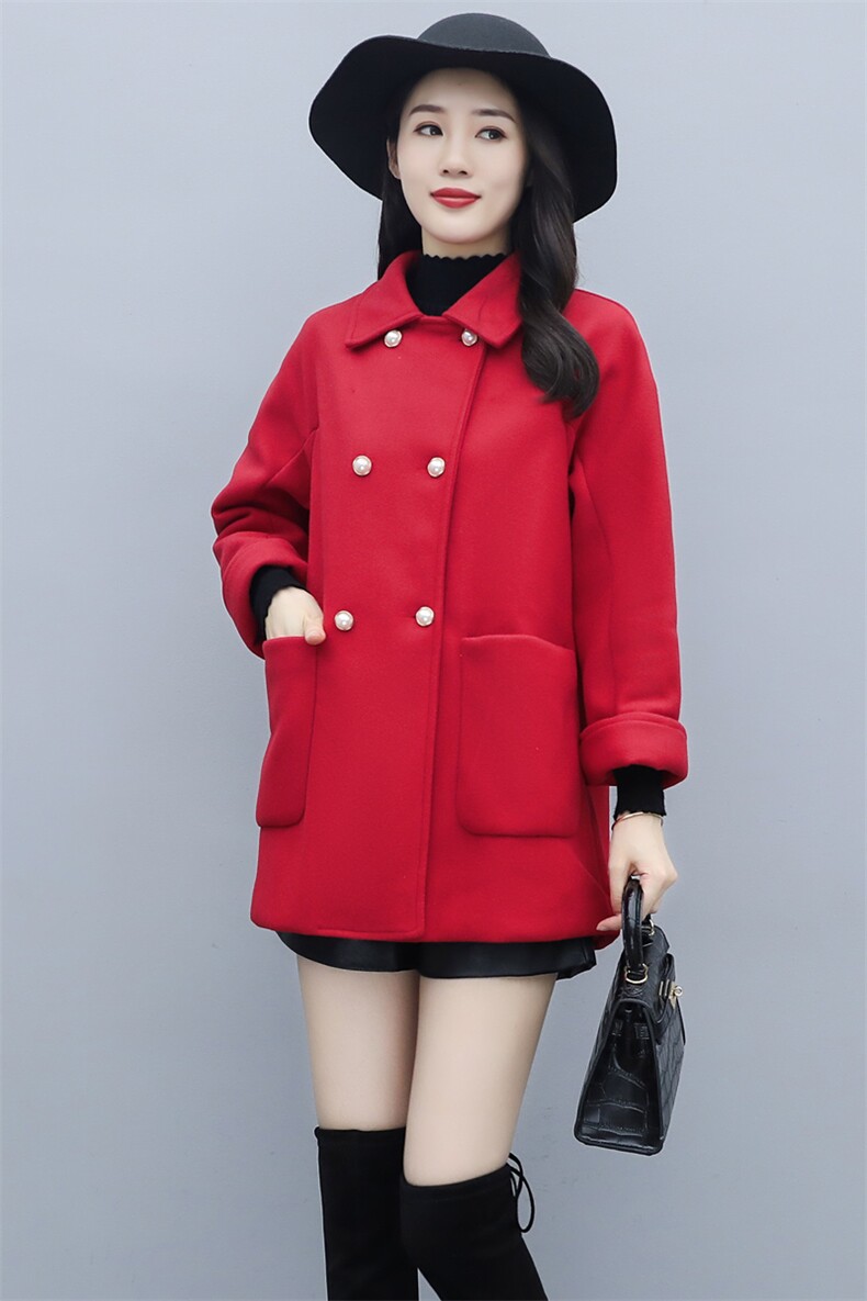 2020年秋冬修身显瘦大毛呢外套女中长款韩版新款,女装毛呢外套,瑶迪依秀