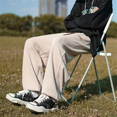 秋季ins潮牌直筒裤宽松百搭长裤日系复古休闲裤男K4274-P32，男装休闲裤，星座512-2