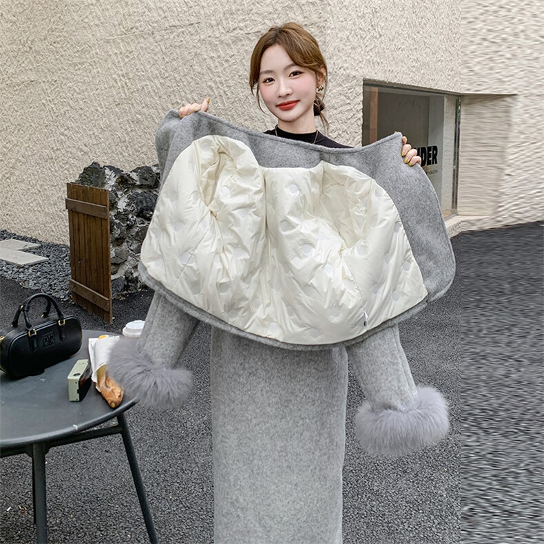 有货【新品】时尚减龄小香风羽绒服袖口真毛663#-P295-K398,女装套装/套裙,2C317
