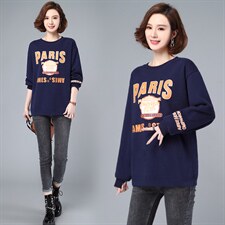 2021年春秋季印花套头连帽卫衣女宽松韩版休闲百搭打底衫女，女装卫衣/绒衫，依恋蒂丝