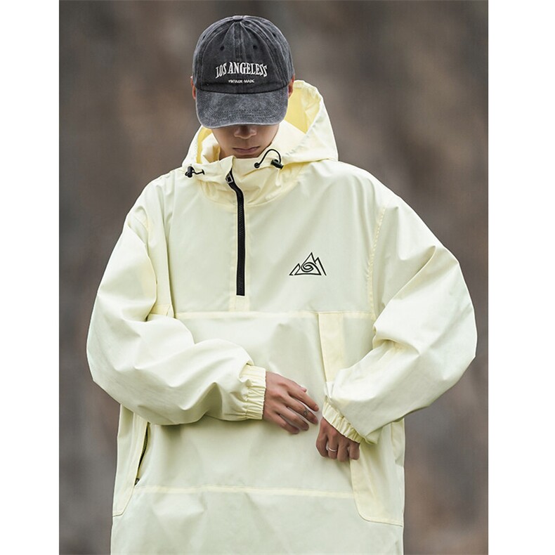 冬新山系户外防水单板滑雪服男士加绒内里中性风套头外套M79-P120,男装棉衣,电商A001-1