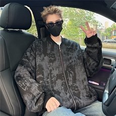 JK5063/P65秋装新款不起球不掉色卫衣男夹克棒球服宽松大码外套，男装夹克，电商A141