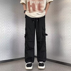 飘带口袋工装裤高街男hiphop炸街裤子设计感阔腿裤CK263P45，男装休闲裤，星座410-2
