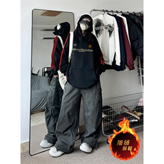 抖音得物供货提供视频秋冬重磅美式宽松织带连帽卫衣2303，男装卫衣，电商A486