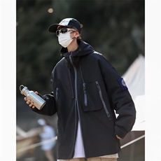 山系工装防晒冲锋衣外套男2024秋季潮牌连帽夹克户外运动宽松衣服，男装夹克，星座716-4