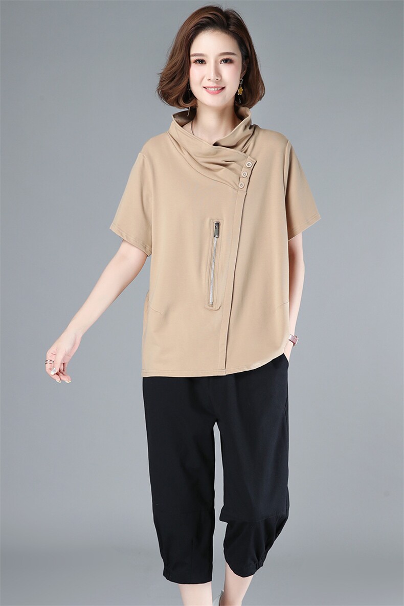 2021年夏季舒适修身纯色气质都市韩版简约宽松显瘦套装，女装套装/套裙，丽影随形