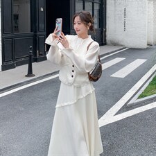 韩版流苏三件套马甲十衬衣十裙子三件套套裙2C267-119-P215-K305图片