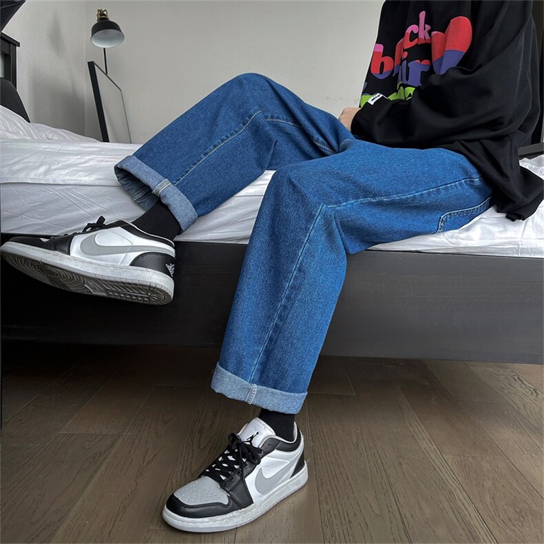 高品质！纯色chic阔腿裤子直筒宽松休闲裤男士A080-9231-P30控48，男装休闲裤，电商A080