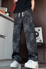 K2612/P40春装新款现货休闲裤男新中式个性潮流大码弯刀裤子，男装休闲裤，电商A141