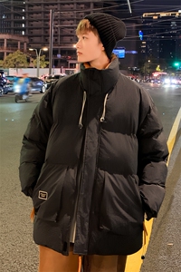 M2360-P105 L-9XL冬季新款大码立领vibe潮牌棉衣面包服图片