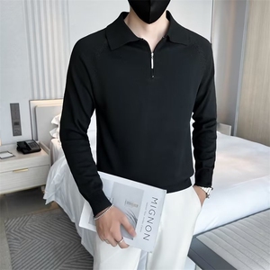 轻熟风新款拉链针织Polo衫秋季潮牌男士潮流翻领S802-P55图片