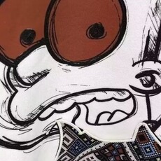 美式卡通辛普森撞色字母圆领加绒卫衣男2025新款情侣运动上衣，男装卫衣，星座506A