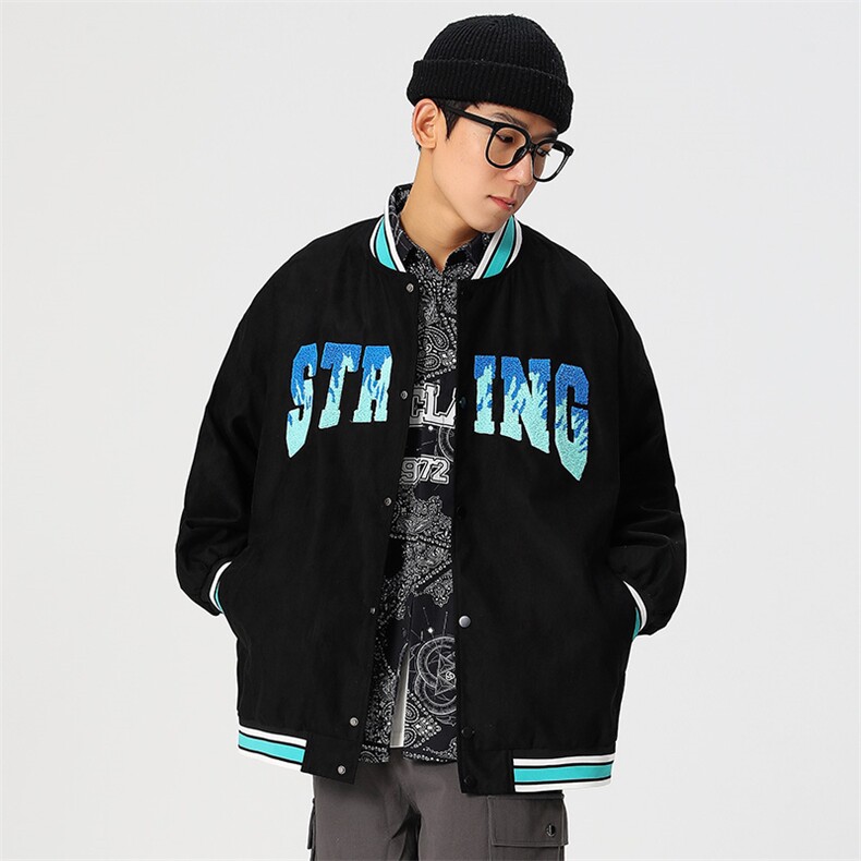 秋冬款棒球服外套男潮牌潮流字母刺绣情侣学生夹克22112-P70控118,男装夹克,星座717