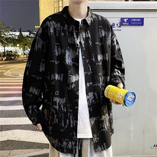 潮日常长袖印花衬衫时尚男原宿新款青春流行SC137P28，男装衬衫，星座1116-2