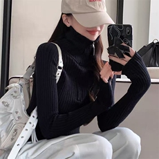 新款纯色针织连帽套头上衣时尚百搭，女装针织衫/毛衣，泰沅羊绒