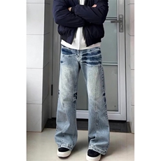 牛仔裤男女网红乞丐破洞补丁刮烂潮流修身小脚长裤NA554，男装牛仔裤，星座1116A（原606A-3）