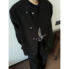 新中式立领西服外套青少年春季解构活页按钮斜门襟设计夹克JKZ10，男装西服，星座516A
