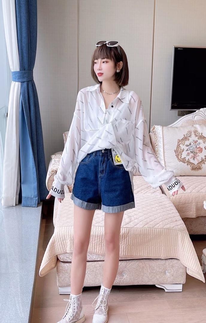 DG895欧州站夏季新款2021时尚字母轻薄防晒衬衫外套,女装衬衫,L·H·X