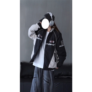 抖音视频截图只展示大货已到印花立领机车潮牌棉服77950特P85图片