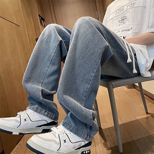 直筒牛仔裤男夏季薄款男款裤子阔腿长裤复古休闲裤子 NC1075图片