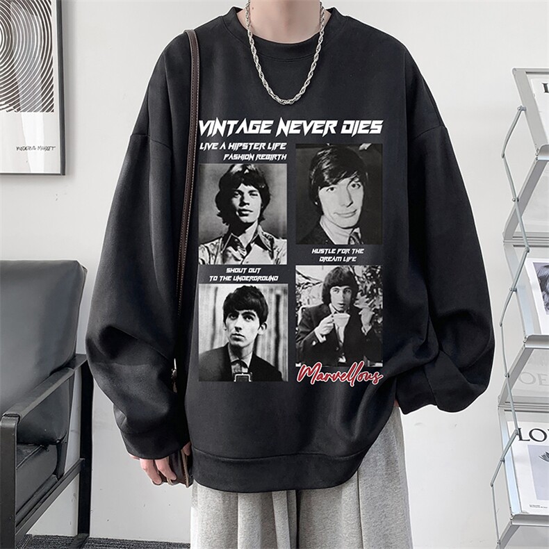 麂皮绒卫衣男大码重磅长袖t恤男JW81451-P35加绒款P45,男装T恤,电商A040