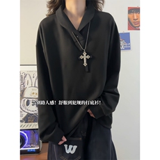 XZ809A/DR08/特P34控68280克双面德绒设计感polo衫长袖打底衫，男装T恤，星座809A(原222-1)