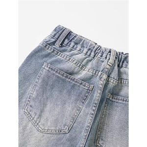 美式复古微喇牛仔裤男款夏季cleanfit高级感直筒裤LN12422-P55图片