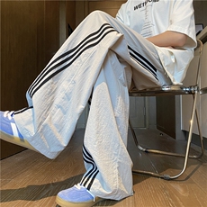 INS夏季新款美式运动三条杠冰丝宽松休闲裤B315-K24240-特p30控58，男装休闲裤，电商B315