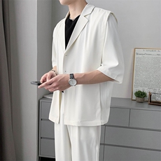 夏季港风西装外套潮流百搭学生休闲制服帅气西服套装男，男装西服，星座406