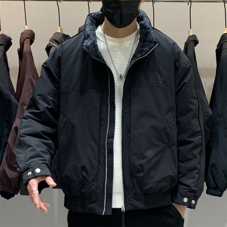 标50绒轻熟风格纹拼接立领羽绒服YR02-P200,男装羽绒服,星座313A(原308A-2)