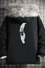 MM48147-P130冬季大毛领棉衣男士大码加厚棉袄男棉服网格，男装棉衣，电商A040A