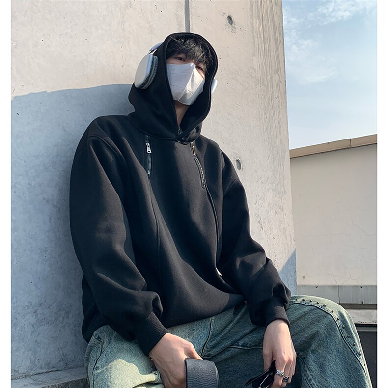 视频图-潮牌设计感连帽卫衣男宽松情侣上衣 8082-P48图片