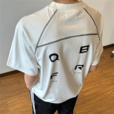 韩版高街帅气短袖衬衫男夏季薄款潮流ulzzang百搭休闲五分袖衬衣，男装T恤，星座506A