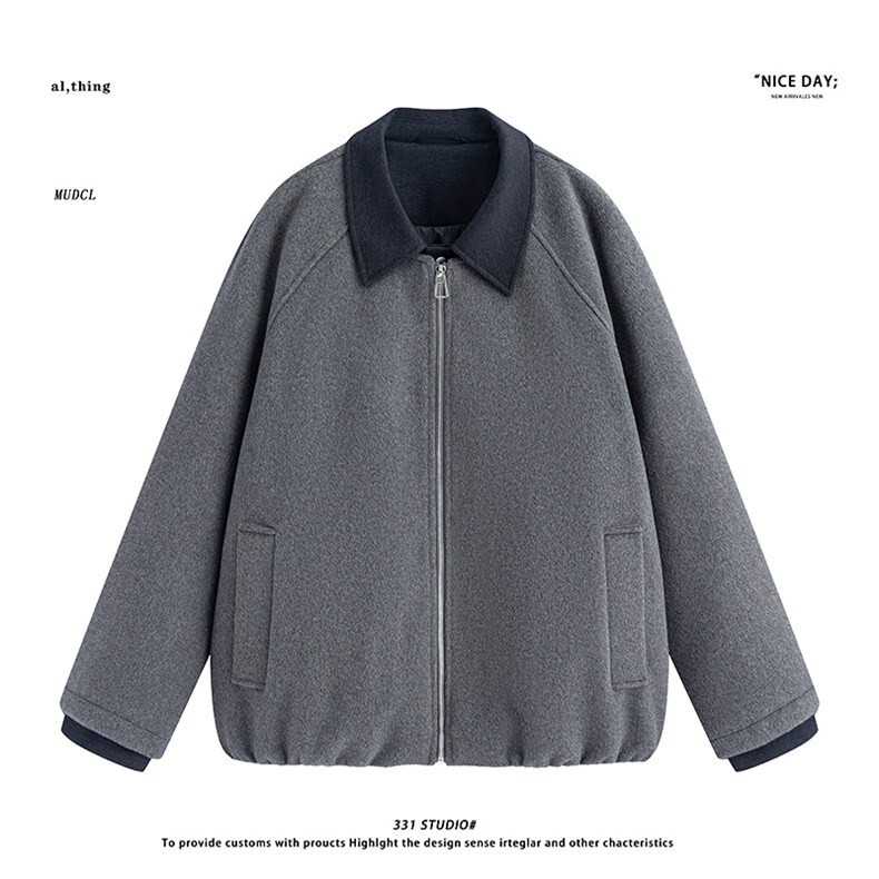 平铺~新标90白鸭绒冬季美式假两件毛呢羽绒服外套E122/P228,男装羽绒服,电商B331