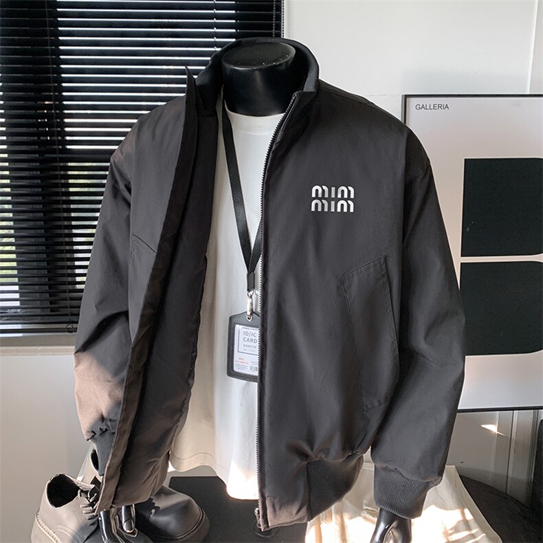 抖音直播得物高品质廓形加厚立领飞行夹克棉衣外套M1305P85,男装棉衣,电商C408-1(原B339-1)
