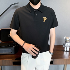6601-P58夏季字母刺绣短袖Polo衫男新款半截袖上衣控78，男装Polo衫，星座603-2