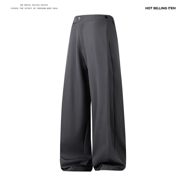 垂感阔腿西装裤cleanfit高级感直筒休闲长裤504-K868-P40控68,男装西服套装,星座504