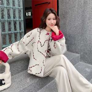 日系米白色刺绣提花毛呢羽绒服女2025冬季超好看保暖90白鸭绒外套图片