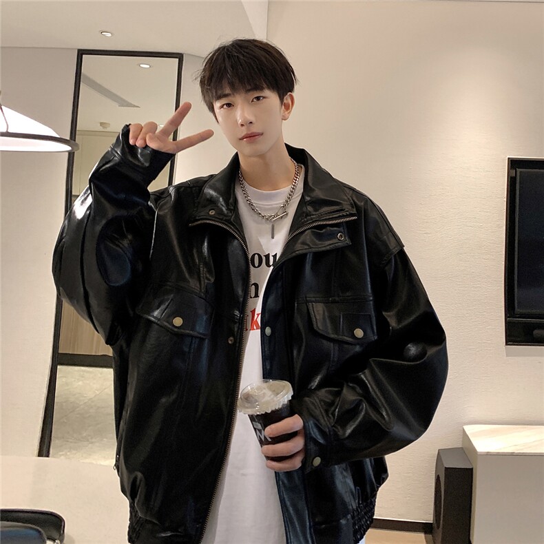 现货不缺货加棉加厚宽松皮衣时尚工装夹克1209-1-JK13-P98，男装夹克，星座1209-1