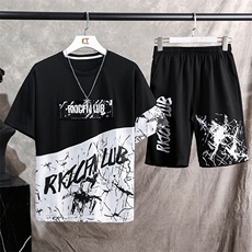 有利20短袖套装夏季新款韩版潮流上衣服运动休闲T恤TZ24-P55，男装套装，星座209-2