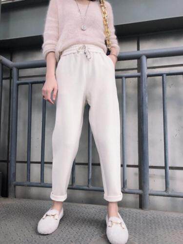 毛呢简约松紧哈伦裤，女装，1+1 MAIN ROAD