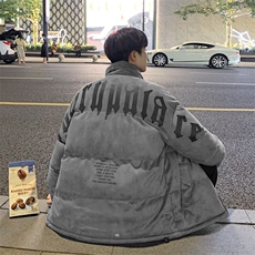 麂皮绒棉衣男潮流上衣港风加厚保暖宽松立领外套M0779-P100，男装棉衣，星座308B-1