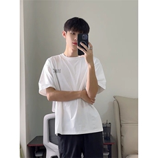 抖音得物供货现货美式潮美式满天星亮片潮牌宽松印花T恤AMTX02，男装T恤，电商A443