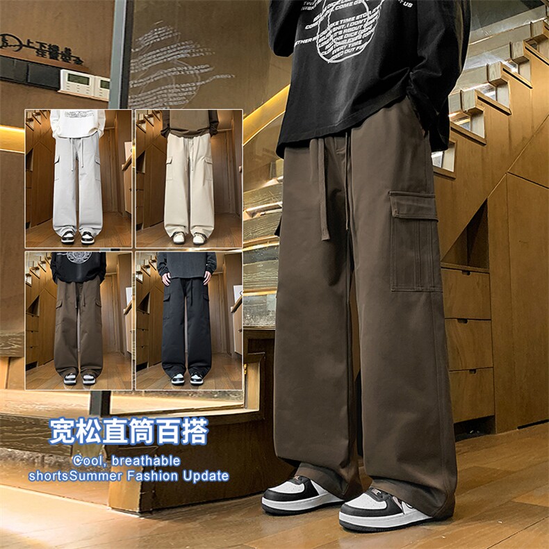 【现货】2025秋冬新款潮流气质宽松阔腿直筒宽松休闲裤3361-P42,男装休闲裤,星座1006